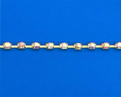 Strassz Ribbon - CRYSTAL AB - GOLD